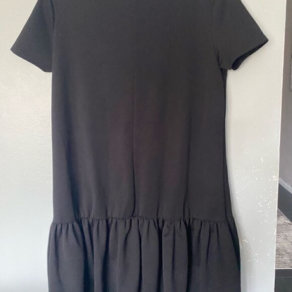 Zara Black Boxy ruffled  Dress M - Picture 4 of 5